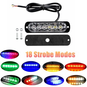 6 LED 12-24V LED Strobe Light Warning light Car Grille Flash