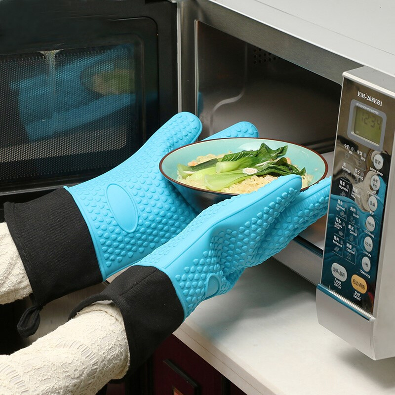 New Silicone Oven Kitchen Glove Heat Resistant Thick Cooking