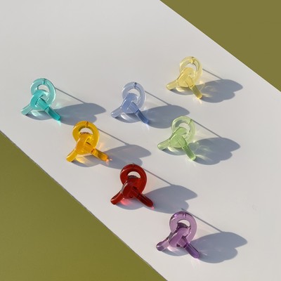 Ins colored glass sense winding Knot Earring resin patch DIY