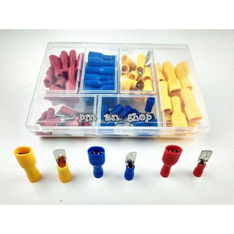 120pcs/BOX Female male Insulated Spade joint Connector Crimp