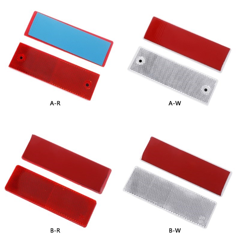 2pcs Plastic Reflector Reflective Warning Plate Stickers Sig