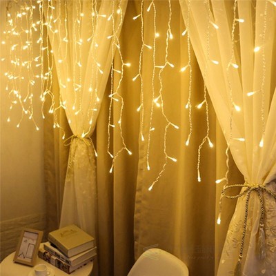 3m LED Icicle Curtain Window Lights Waterfall Fairy String