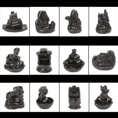 Creative Tower Ceramic Incense Burner Fragrance Holder Backf
