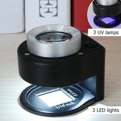 0X Optical Glass Lens 6LED Full Metal Folding Linen Tester L