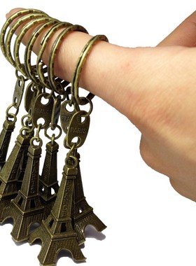 10pcs/lot Paris Eiffel Tower Keychains Bronzed 5cm Height M