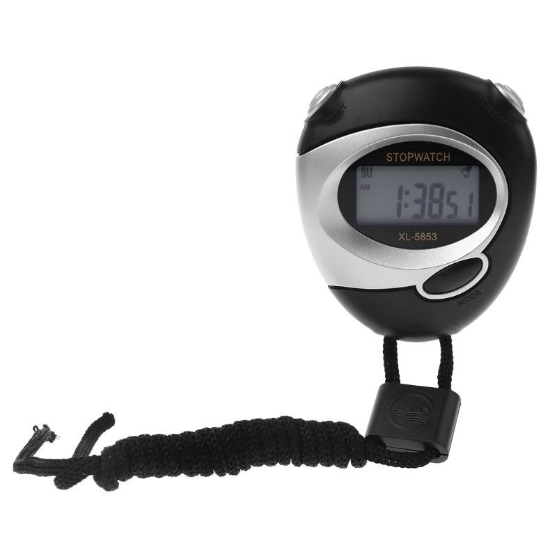 LCD Digital Handheld Sports Stopwatch Counter Timer Chronogr