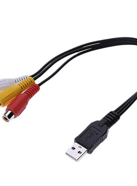 1Pcs Usb Male Plug To 3 Rca Female Adapter Audio Converter V