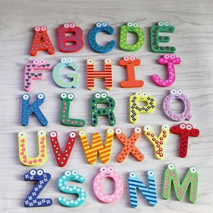 26 Letters Kids Wooden Alphabet Fridge Magnet Child Educatio