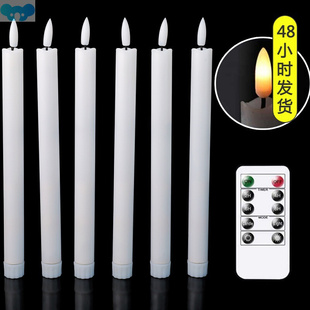 Pack of 6 Battery Operated Flickering Taper Candles With跨境