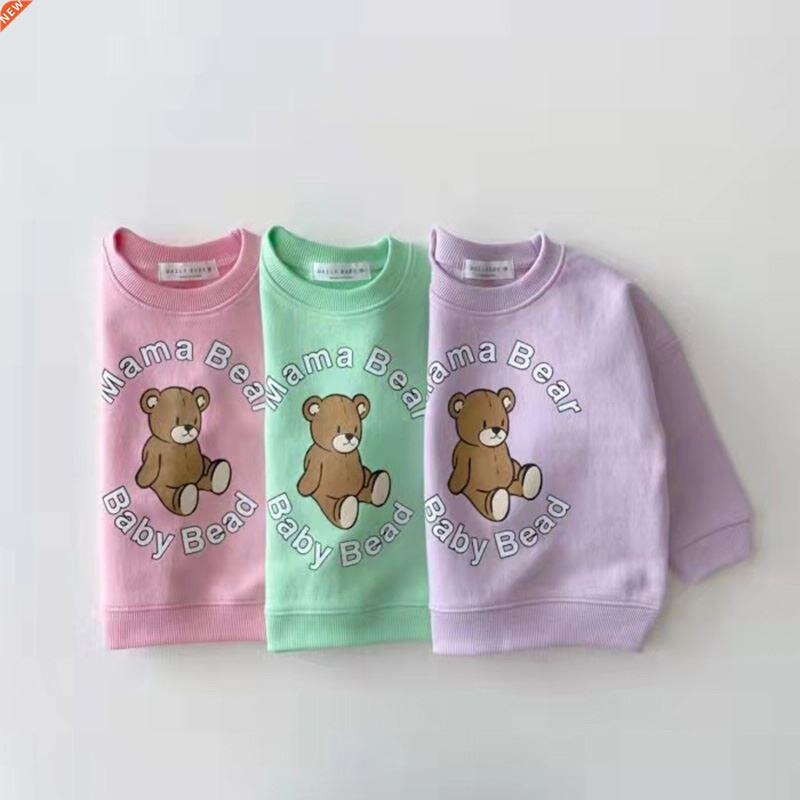 2022 Spring Autumn Children Girls Sweatshirts Cartoon Bear C