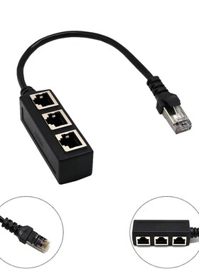 Splitter Ethernet RJ45 Cable Adapter 1 To 3 Port LAN Network