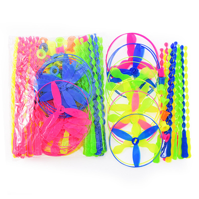 10/30 Pcs Twisty Flying Saucers Assorted Colors Helicopters