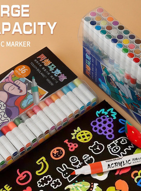12/48 Colors 2mm  Acrylic Marker Pens Waterproof DIY Paint跨