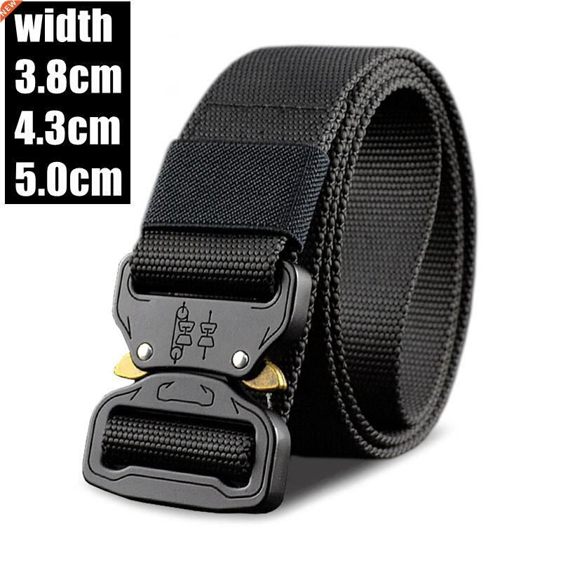 Military Tactical Belt Nylon Army Belts Black Metal Buckle 1