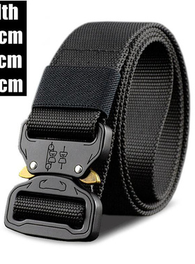 Military Tactical Belt Nylon Army Belts Black Metal Buckle 1