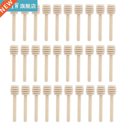 30Pcs Household Wooden Jam Honey Dipper Syrup Dispensing Col