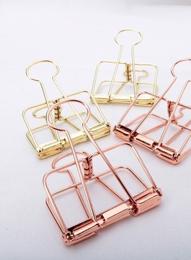 10Pcs Rosegold Binder Clips Paper Clip Office School Supplie