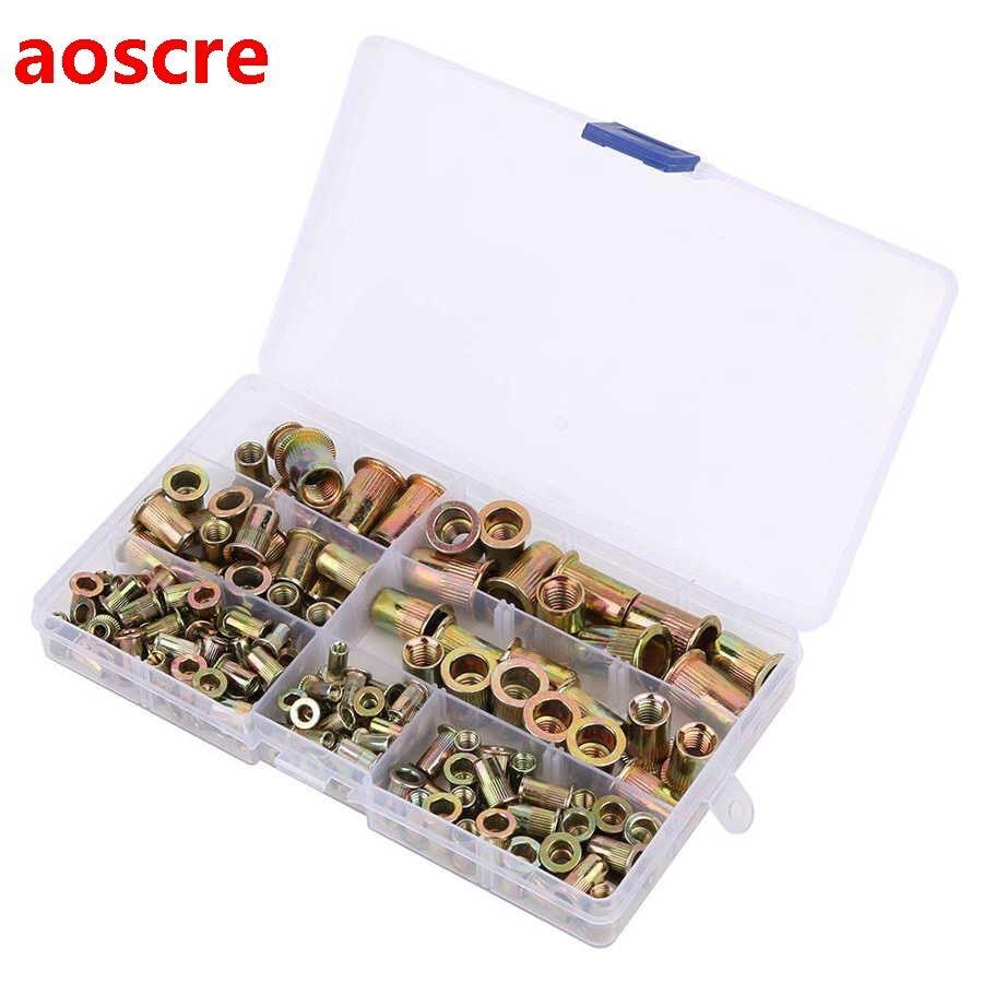 165pcs/box Portable Zinc Alloy Rivet Nut Insert Nut Accessor