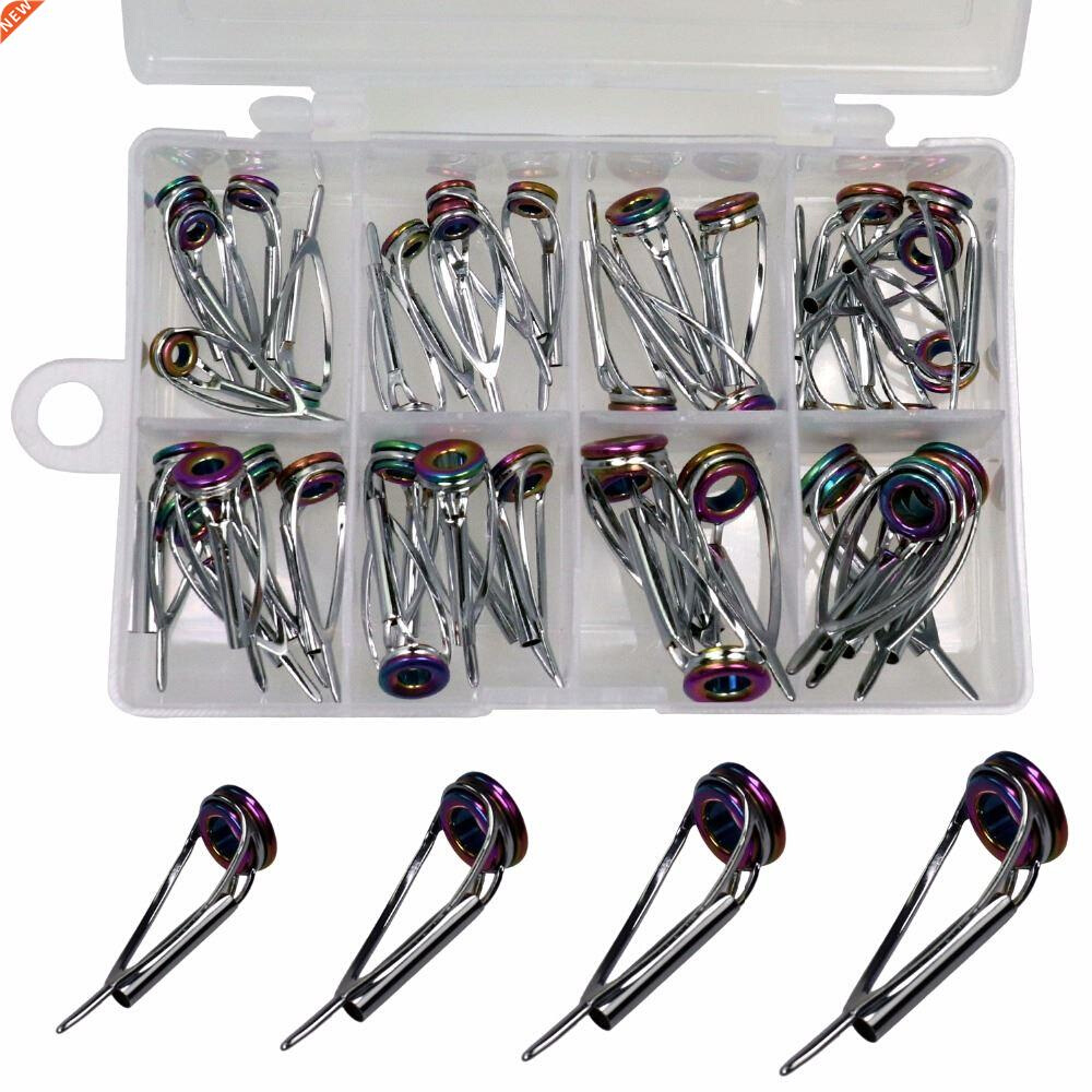40pcs/lot Fishing Rod Guides 1.8mm-3.2mm Rainbow Fishing Tac