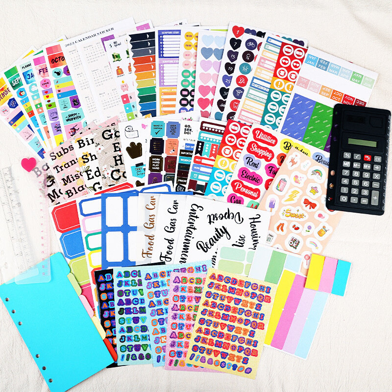 Loose-Leaf Notebook Handwritten Labels Indicate White And