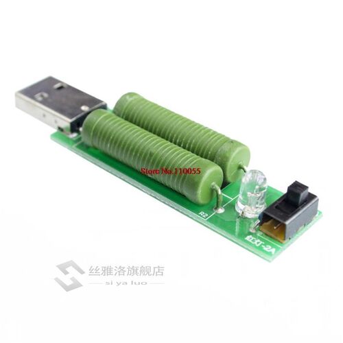 USB mini discharge load resistor 2A/1A With switch 1A Green