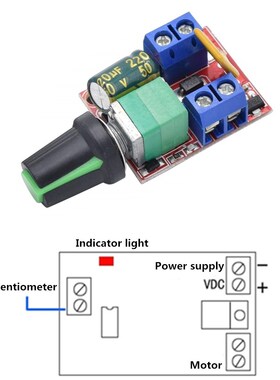 Mini 5A PWM Max 90W DC Motor Speed Controller Module 3V 6V 1