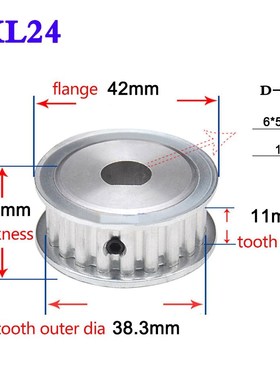 1Pcs XL24 Teeth Synchronous Wheel Timing Belt Pulley Width 1