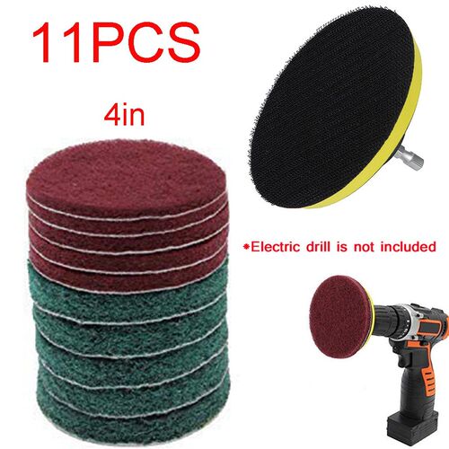 Drill Brush Scrub Pads 11 Piece Power Scrubber Cleaning Kit