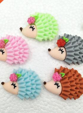 10pcs/Aot Kawaii Flatback Resin Hedgehog Cartoon Flat Back C