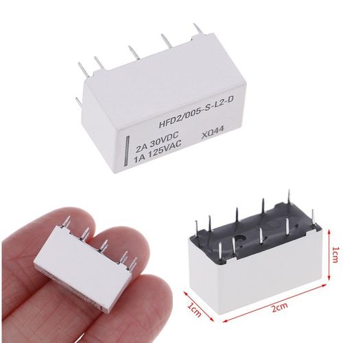 5V Coil Bistable Latching Relay DPDT 30VDC 2A 1A 125VAC HFD2