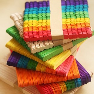 50 Wooden Lollipop Popsicle Sticks Party Kids Crafts Ice Cr