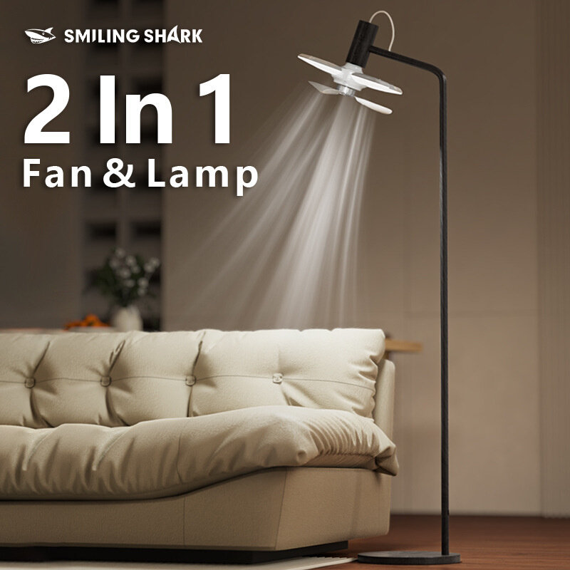 Foldable household fan light warm white double light stall