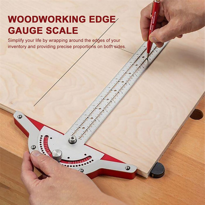 T-Type Woodworkers Edge Rule Protractor 70 Degree Round Head