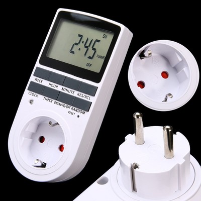 Timer Switch Socket EU Plug-in Programmable 7 Day 12/24 Hour