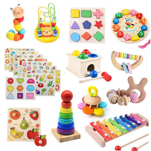 Montessori Baby Toys Kids 3D Wooden Puzzles Early Learning B