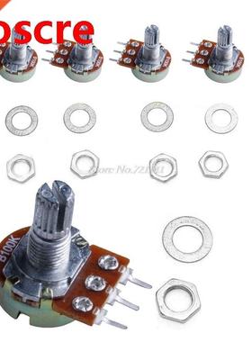 5Pcs 100K ohm Linear Taper Rotary Potentiometer Panel Pot B1