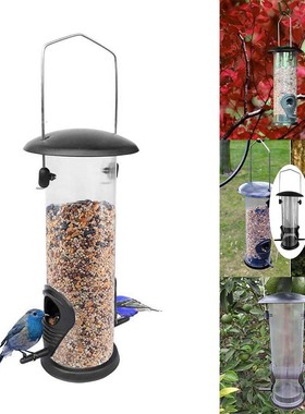 Bird Feeder Windproof Rainproof Holder Round Metal Hanging S