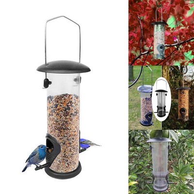 Bird Feeder Windproof Rainproof Holder Round Metal Hanging S