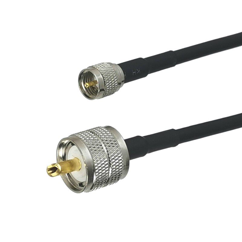 RG58 UHF PL259 Male Plug to Mini UHF Male Plug Connector RF