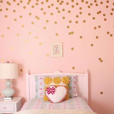 3cm*54pcs Gold Polka Dots Kids Room Baby Room Wall Stickers