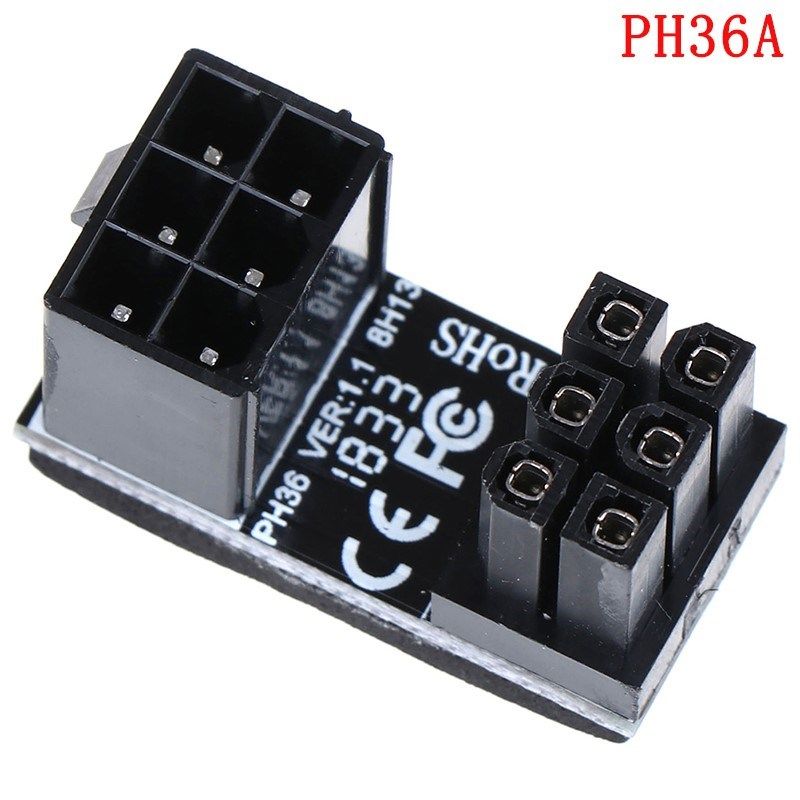 1pc Graphics Card Power Supply Connector 6PIN Adapter 180Deg