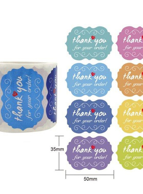 250PCS Thank You for Your Order Sticker Decoration Small Bus