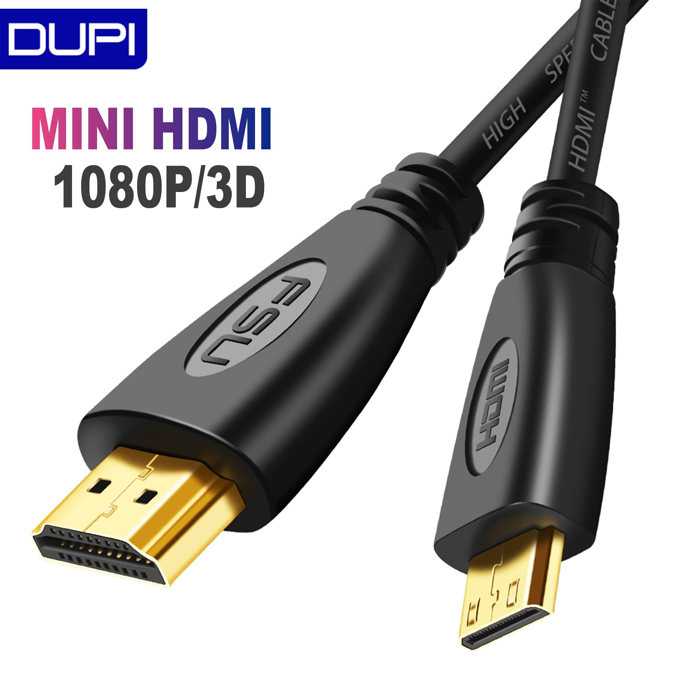 Gold Plated MINI HDMI TO HDMI Cable Plug 1080p 3D Male Male