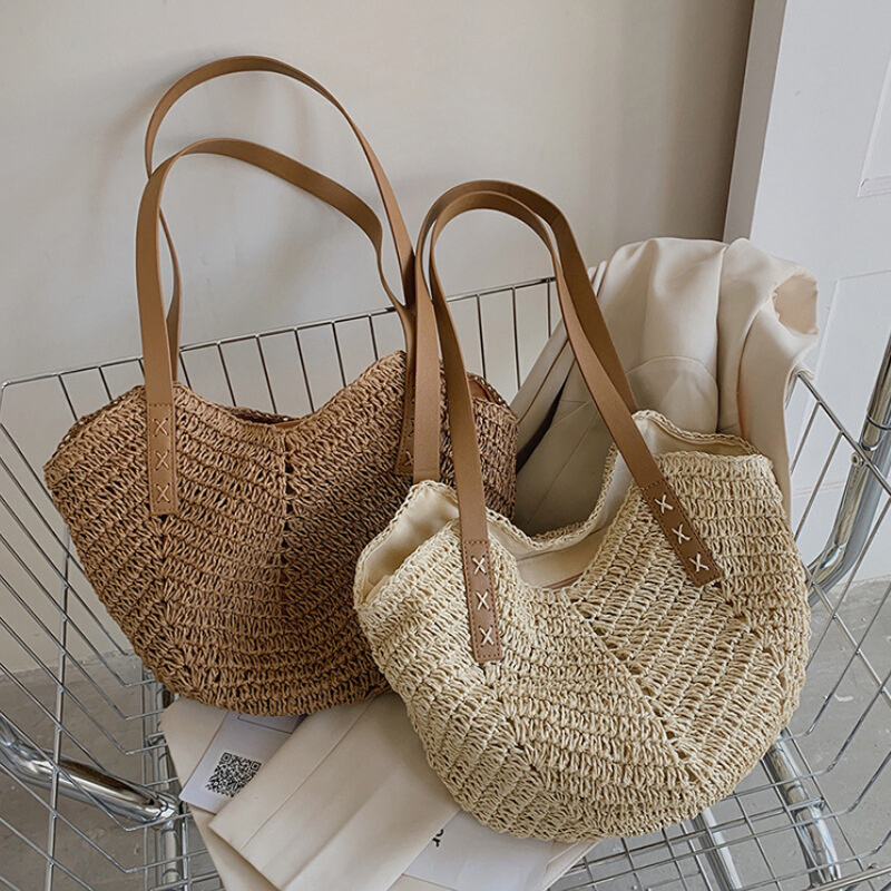 2023 Summer Beach Straw Handbags and Purses Weave Tote Bag