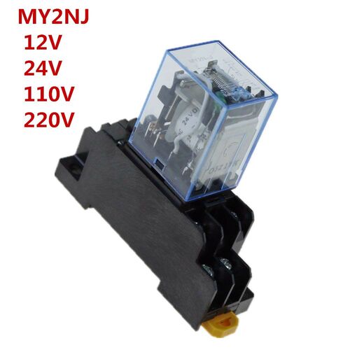 1 set Coil Power Relay MY2NJ HH52P-L 8PIN 5A With PYF08A Soc