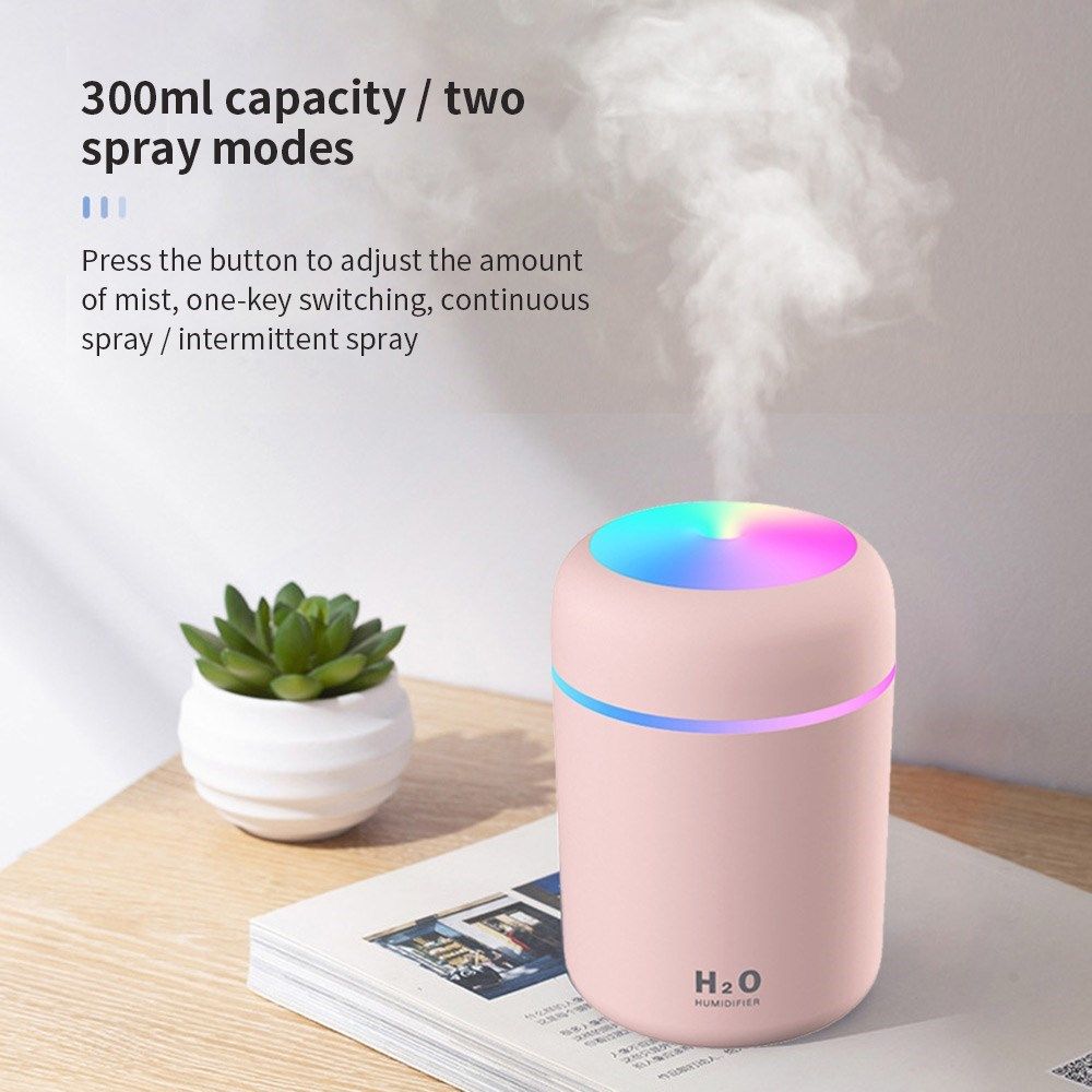 Portable USB Air Humidifier 300ml Ultrasonic Aroma Essential