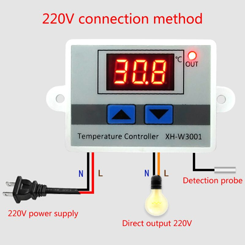 220V LED Digital Temperature Controller 10A Thermostat Contr