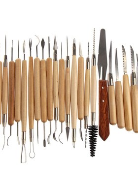 22Pcs/Set Wooden Art Craft Sculpture Tool Clay Pottery Tool