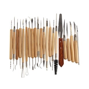 22Pcs/Set Wooden Art Craft Sculpture Tool Clay Pottery Tool