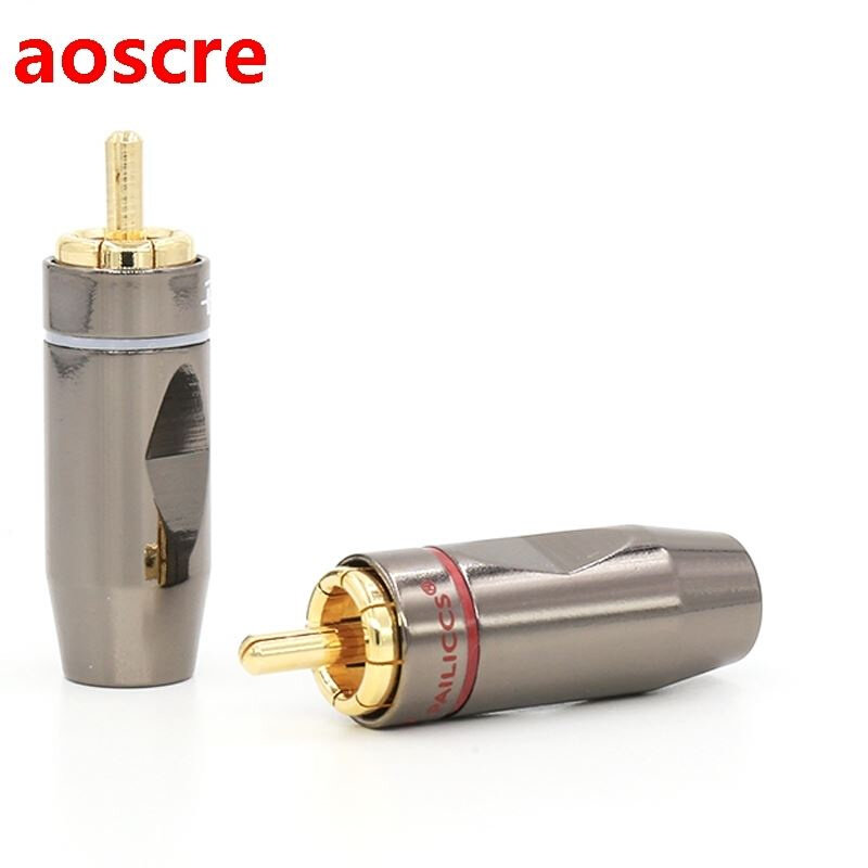 4pcs high quality Gold Plated Audio Cable Plug 7MM Cable Di